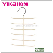 2015 new product PVC coated metal tie hangers with 12 racks in natural color